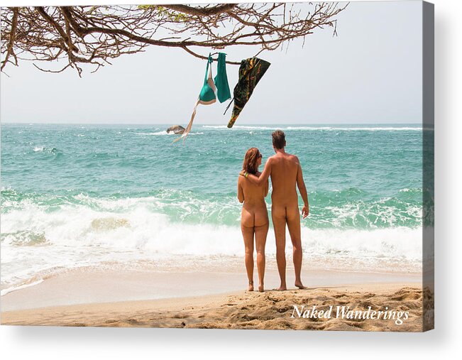 Naked couple on the nude beach of Tayrona National Park, Colombia Acrylic Print by Nick and Lins Naked Wanderings Adult Pic Hq