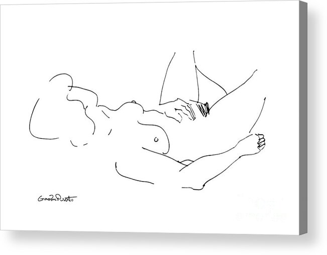 Female Acrylic Print featuring the drawing Naked Women Art 29 by Gordon Punt