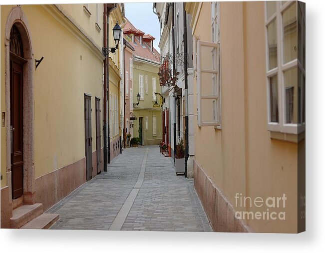 Hungary Acrylic Print featuring the photograph Narrow Streets of Gyor by DLGoldstein Photography