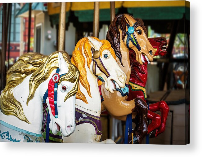 Carousel Acrylic Print featuring the photograph National Mall Carousel Horses by Stuart Litoff