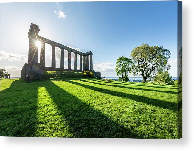 Edinburgh Acrylic Print featuring the photograph National Monument of Scotland, Calton Hill by Melanie Viola