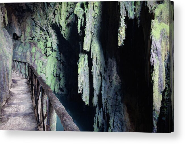 Canvas Acrylic Print featuring the photograph Natural park of the monastery of Piedra - Des-saturated Edition by Jordi Carrio Jamila