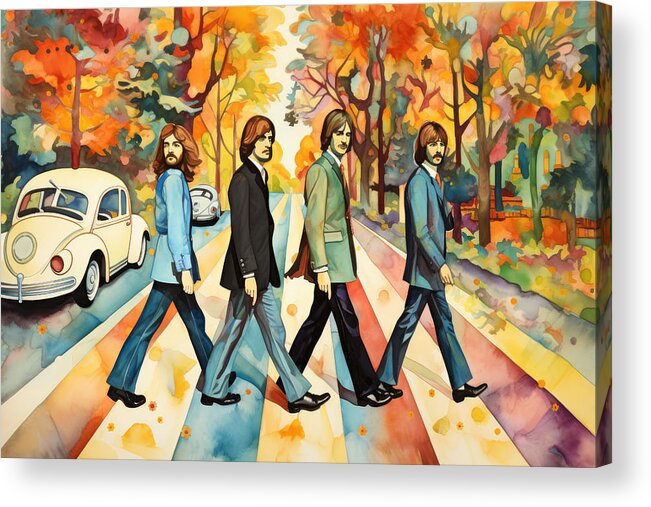 Boho Acrylic Print featuring the painting New Abbey Road by My Head Cinema