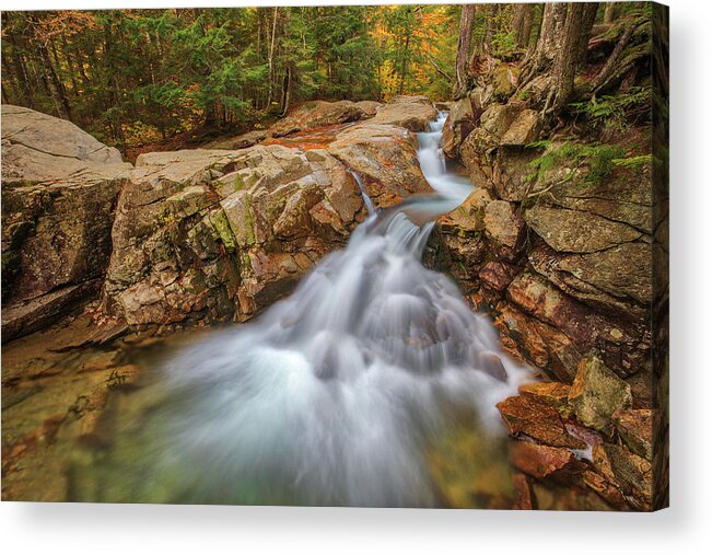 Franconia Notch State Park Acrylic Print featuring the photograph New Hampshire Waterfalls by Juergen Roth
