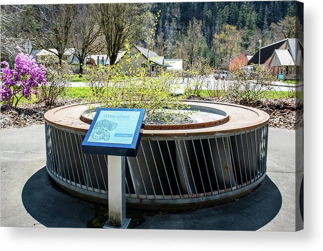 Newhalem Turbine Runner And Planter Acrylic Print featuring the photograph Newhalem Turbine Runner and Planter by Tom Cochran