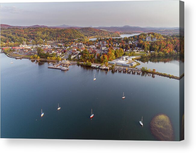 Fall Acrylic Print featuring the photograph Newport Vermont Waterfront 2020 by John Rowe
