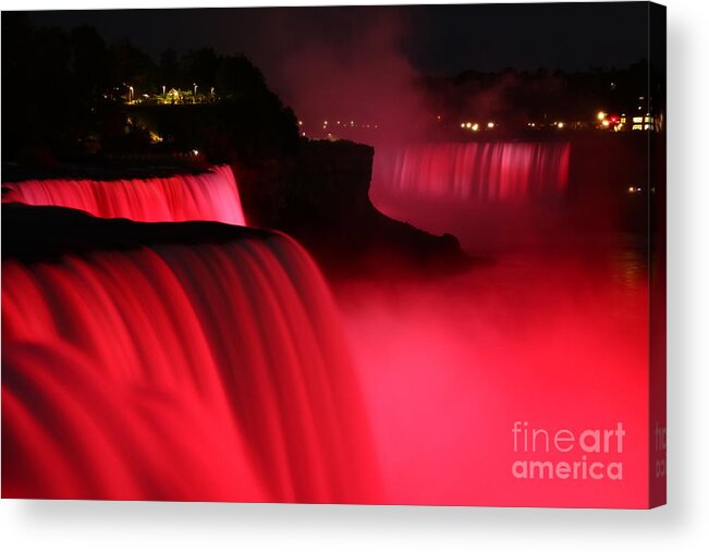 Niagara Falls Ny Acrylic Print featuring the photograph Niagara Falls in PiNK by Tony Lee