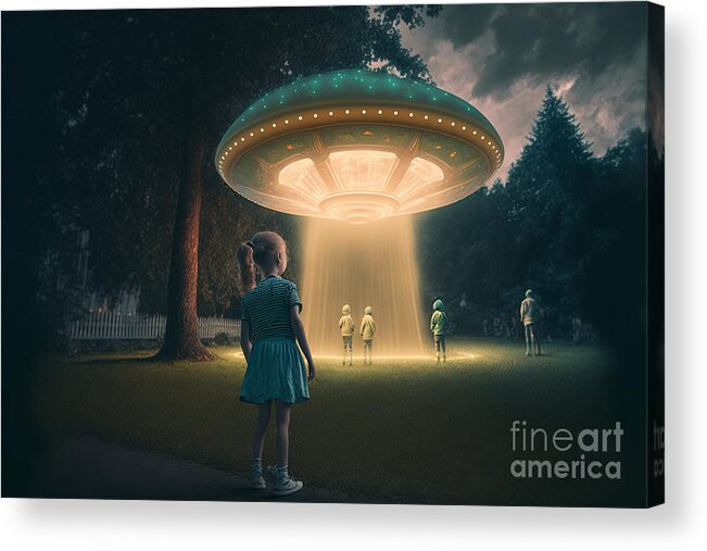 Night Acrylic Print featuring the mixed media Night Games I by Jay Schankman