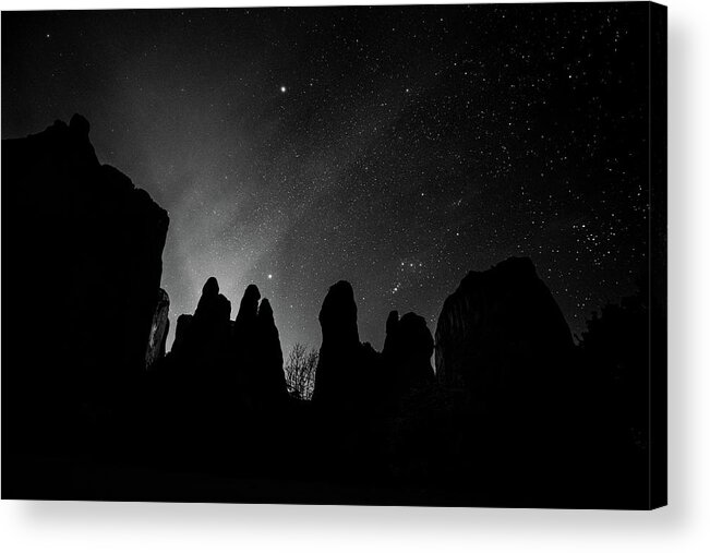 Black And White Acrylic Print featuring the photograph Night on earth 8 by George Vlachos