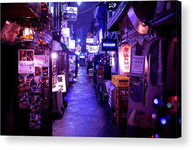 Japan Acrylic Print featuring the photograph NightLife Japan Collection - End of the Night by Philippe HUGONNARD
