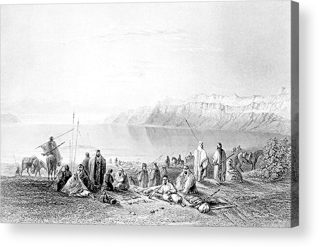 North Acrylic Print featuring the photograph North End of the Dead Sea in 1847 by Munir Alawi
