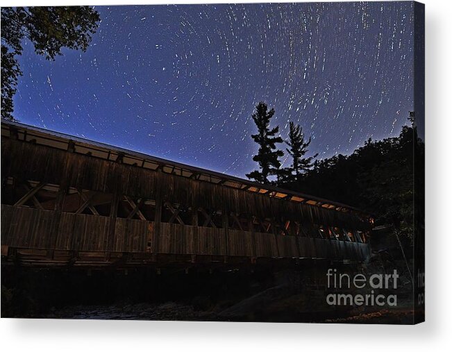 North Star Acrylic Print featuring the photograph North Star Over the Covered Bridge by Steve Brown