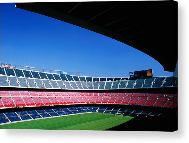 Shadow Acrylic Print featuring the photograph Nou Camp stadium. by David C Tomlinson