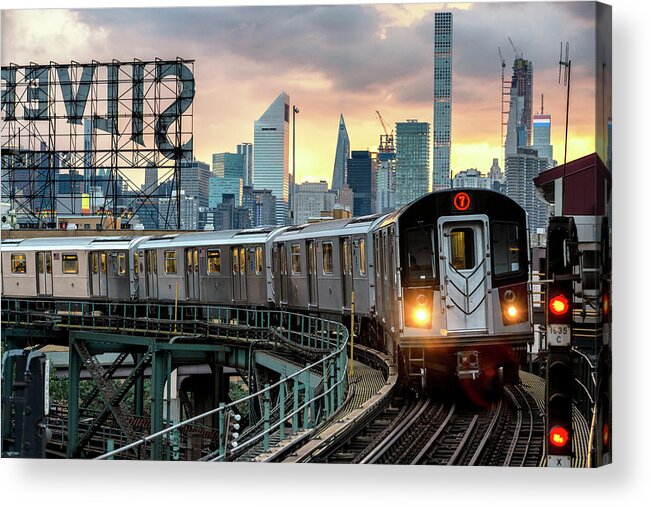 New York Acrylic Print featuring the photograph NY CITY - No. 7 Subway by Philippe HUGONNARD