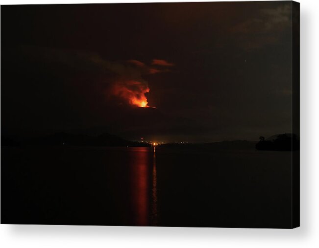 Volcano Acrylic Print featuring the photograph Nyiragongo View From Tchegera by Nicholas Phillipson