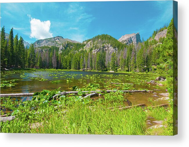 Nymph Lake Acrylic Print featuring the photograph Nymph Lake, Rocky Mountain National Park, Colorado, USA, North America by Tom Potter