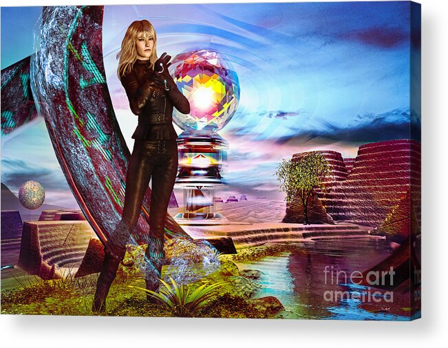 Oasis Acrylic Print featuring the digital art OASIS x by Shadowlea Is