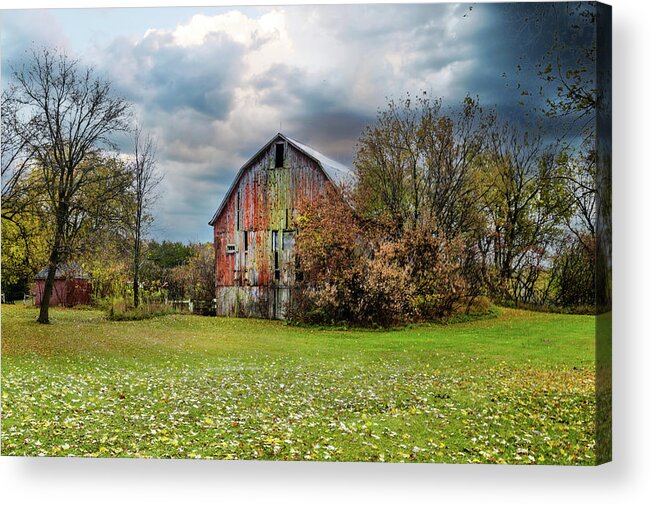 Northernmichigan Acrylic Print featuring the photograph Old Barn In Metamora DSC_0720 by Michael Thomas