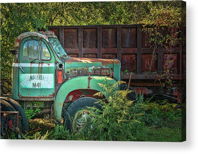 Mack Acrylic Print featuring the photograph Old Green Mack by Kristia Adams