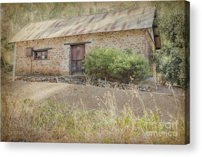 Stone Acrylic Print featuring the photograph Old Stone Cottage by Elaine Teague