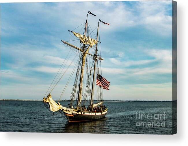 Old Acrylic Print featuring the photograph Old Tall Ship in Pensacola Bay by Beachtown Views