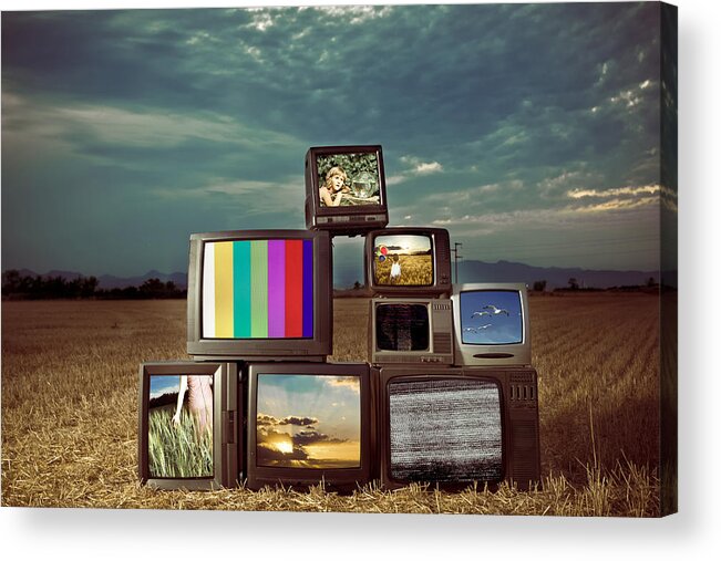 Analog Acrylic Print featuring the photograph Old TV Show by Xavierarnau