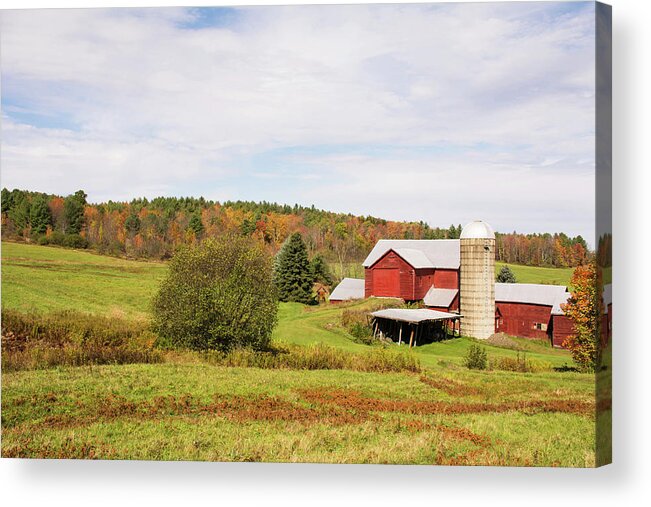 Autumn Acrylic Print featuring the photograph On the Farm in New York by Angie Tirado