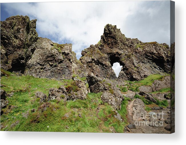 Lava Rock Formations Acrylic Print featuring the photograph On the way to Djupalonssandur by Eva Lechner