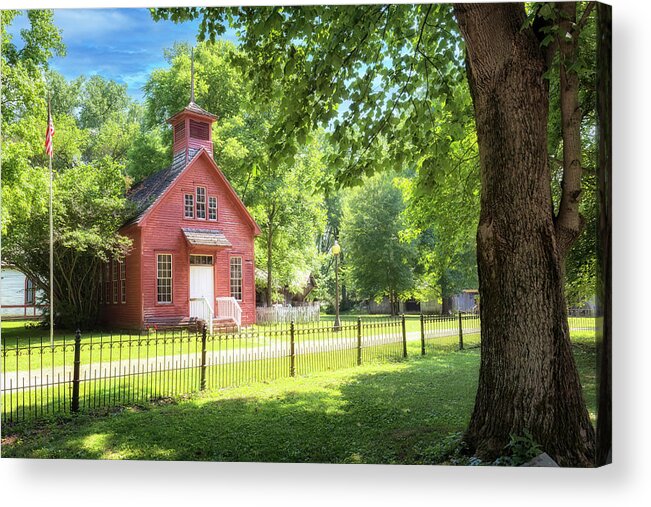 One Room Schoolhouse Acrylic Print featuring the photograph One Room Schoolhouse - Parke County, IN by Susan Rissi Tregoning