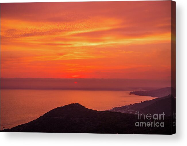 Sunset Acrylic Print featuring the photograph Orange Burn, Laguna Beach by Abigail Diane Photography
