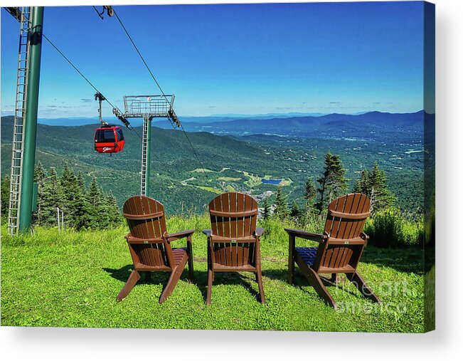 Stowe Acrylic Print featuring the photograph Overlooking the Ski Slope by Amy Dundon