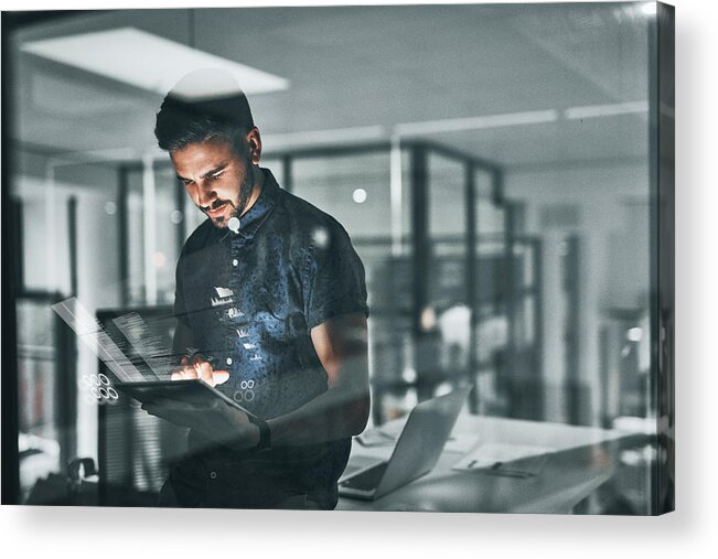 New Business Acrylic Print featuring the photograph Overtime is something all successful people must do by Jay Yuno