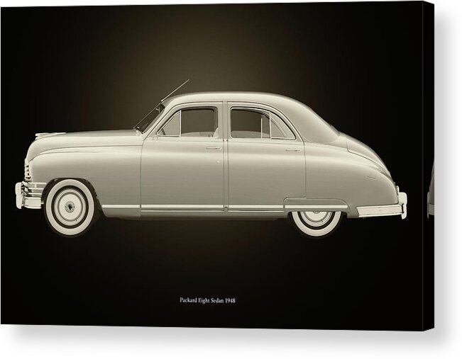 1940s Acrylic Print featuring the photograph Packard Eight Sedan Black and White by Jan Keteleer
