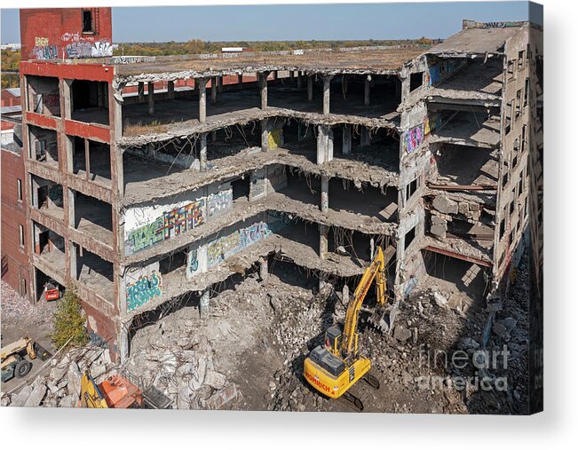 Packard Acrylic Print featuring the photograph Packard Plant Demolition by Jim West