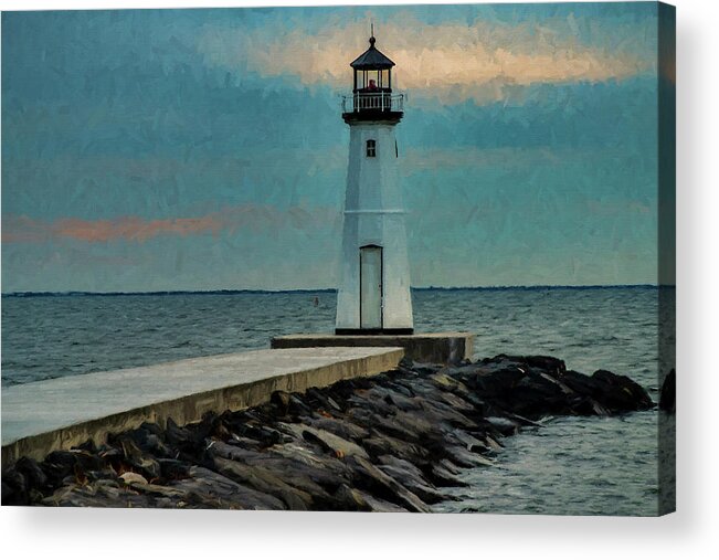 Lighthouse Acrylic Print featuring the photograph Painted Lighthouse by Cathy Kovarik