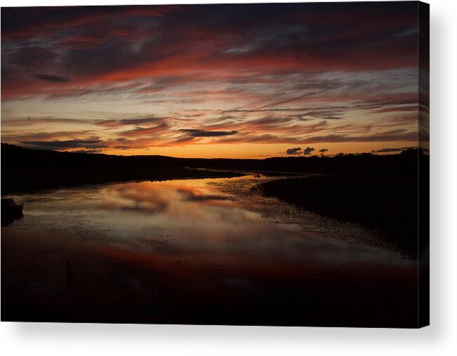Quaobaog River Acrylic Print featuring the photograph Painted sunset by David Pratt
