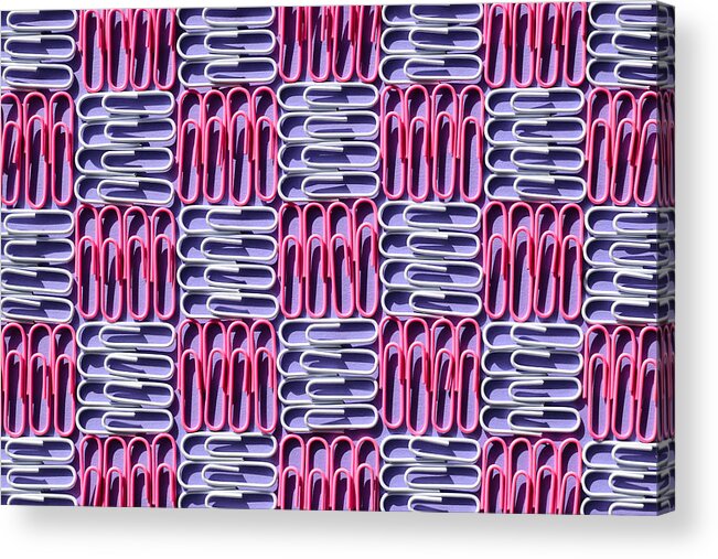 Paper Clip Acrylic Print featuring the photograph Paper clips by Ilona Nagy