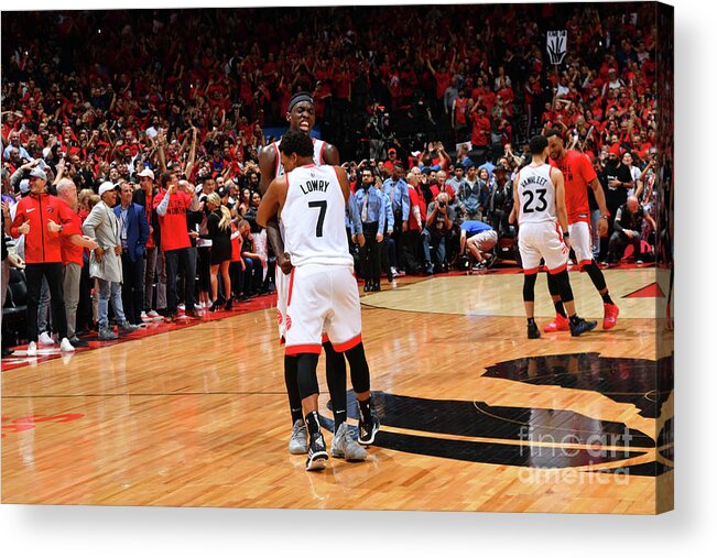 Pascal Siakam Acrylic Print featuring the photograph Pascal Siakam and Kyle Lowry by Jesse D. Garrabrant