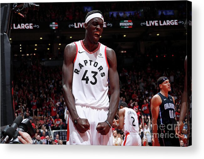 Pascal Siakam Acrylic Print featuring the photograph Pascal Siakam by Mark Blinch