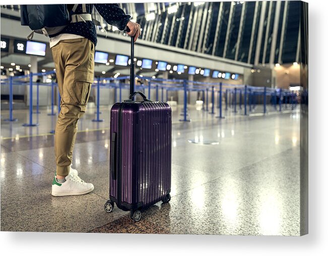 People Acrylic Print featuring the photograph Passengers are waiting at the airport terminal. by Lu ShaoJi