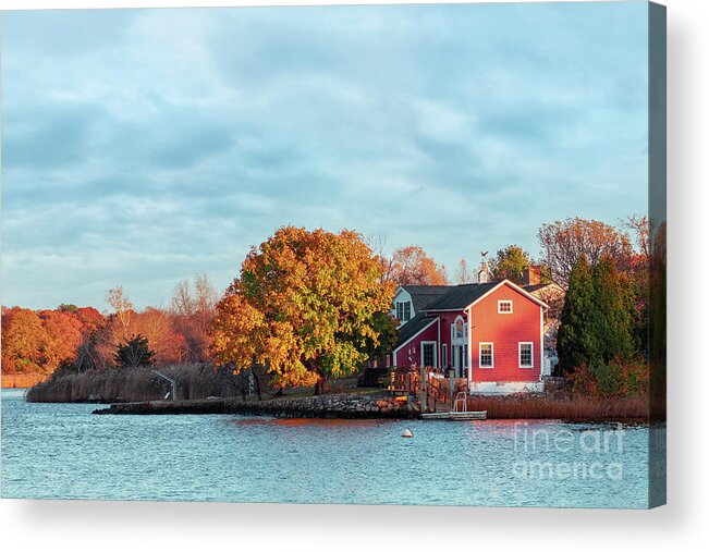 Stonington Acrylic Print featuring the photograph Pawcatuck River in Autumn by Jeff Maletski