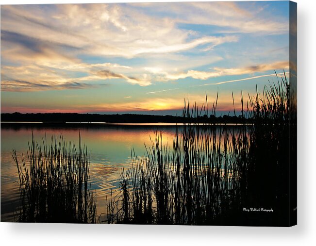 Lake Sunset Acrylic Print featuring the photograph Peaceful Sunset by Mary Walchuck
