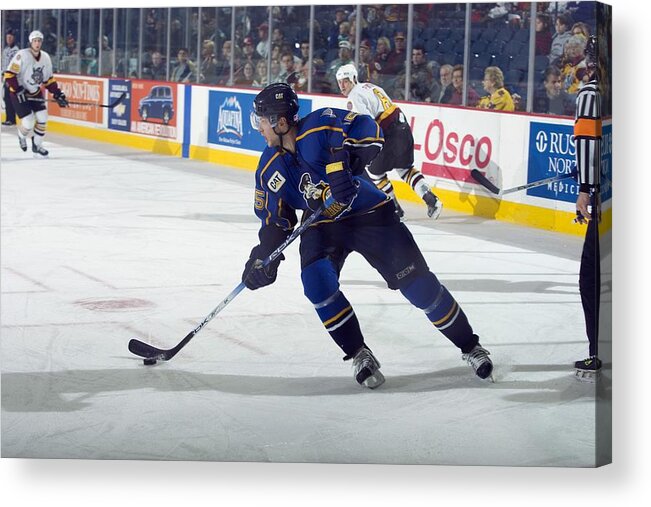 Chicago Wolves Acrylic Print featuring the photograph Peoria Rivermen vs. Chicago Wolves by Ross Dettman