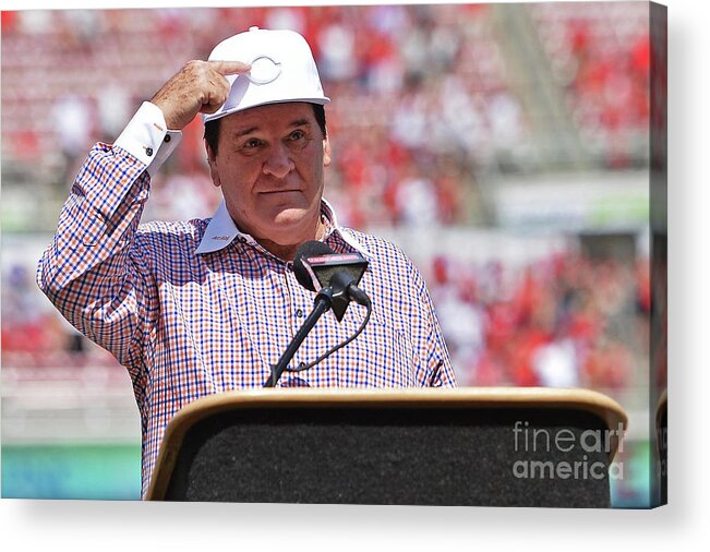 Great American Ball Park Acrylic Print featuring the photograph Pete Rose by Jamie Sabau