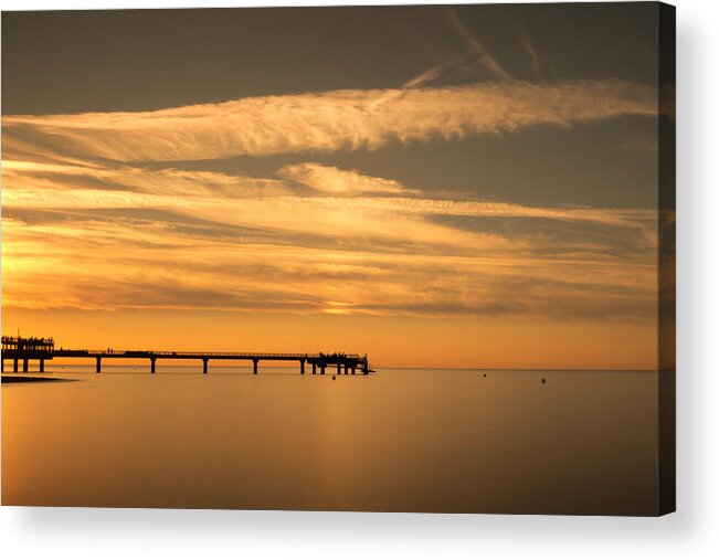 Tranquility Acrylic Print featuring the photograph Pier At Sunset by Bernd Schunack