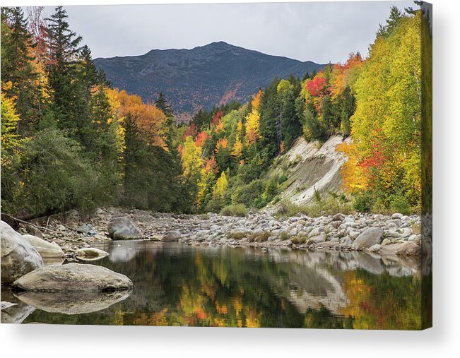 Pinkham Acrylic Print featuring the photograph Pinkham Peabody Autumn Reflections by White Mountain Images