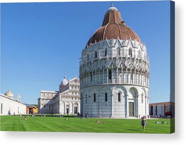 Pisa Acrylic Print featuring the photograph Pisa Baptistery by Andrew Lalchan