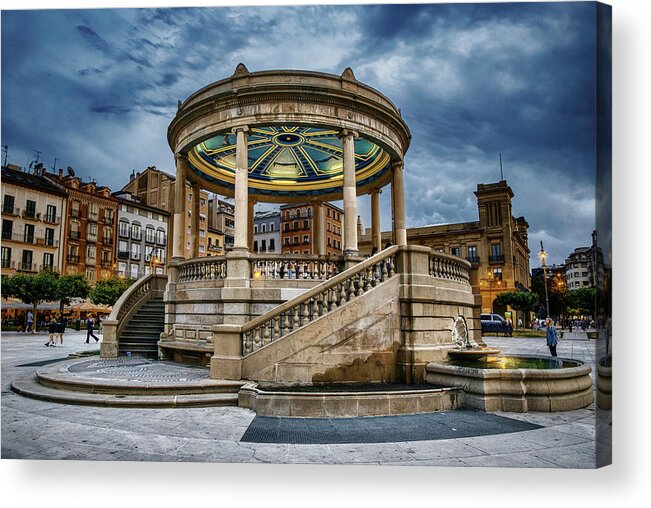 Navarre Acrylic Print featuring the photograph Plaza del Castillo by Micah Offman