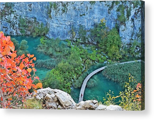 Plitvice Lakes Acrylic Print featuring the photograph Plitvice Lakes View From Above by Yvonne Jasinski