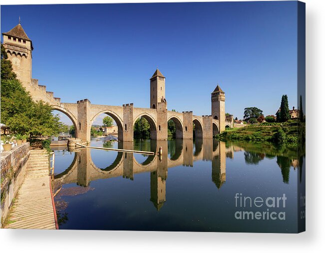Bridge Acrylic Print featuring the photograph Pont Valentre Cahors France by Colin and Linda McKie